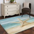 thumbnail image 1 of 3'x5' Area Rugs, Vintage Coastal Beach Indoor Outdoor Area Rug for Living Room Bedroom, Summer Retro Sand Starfish Washable Bathroom Rugs Kitchen Floor Carpet Mats Home Decor Aesthetic, 1 of 8