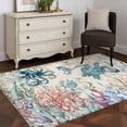 thumbnail image 1 of 3'x5' Area Rugs, Vintage Coastal Indoor Outdoor Area Rug for Living Room Bedroom, Sea Turtle Octopus Coral Beach Nautical Washable Bathroom Rugs Kitchen Floor Carpet Mats Home Decor Aesthetic, 1 of 8