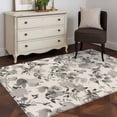 thumbnail image 1 of 3'x5' Area Rugs, Vintage Grey Flower Indoor Outdoor Area Rug for Living Room Bedroom, Farmhouse Botanical Floral Retro Washable Bathroom Rugs Kitchen Floor Carpet Mats Home Decor Aesthetic, 1 of 8