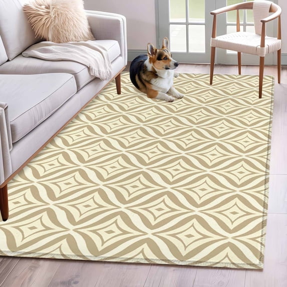 3'x5' Area Rugs, Yellow Geometric Indoor Outdoor Area Rug for Living Room Bedroom, Contemporary Art Modern Abstract Washable Bathroom Rugs Kitchen Floor Carpet Mats Home Decor Aesthetic