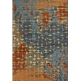 thumbnail image 1 of 3'x5' Blue Coral Machine Woven Abstract Triangular Strings Indoor Area Rug, 1 of 4