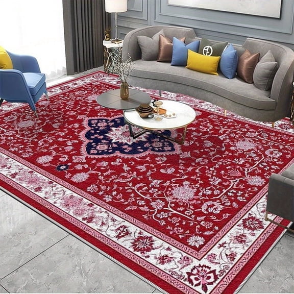 3'x5' Carpet Bedroom Carpet Slip Grip Arrel Speckled Wool-Blend Area Rug High Traffic Area Rug Scalloped Area Rug