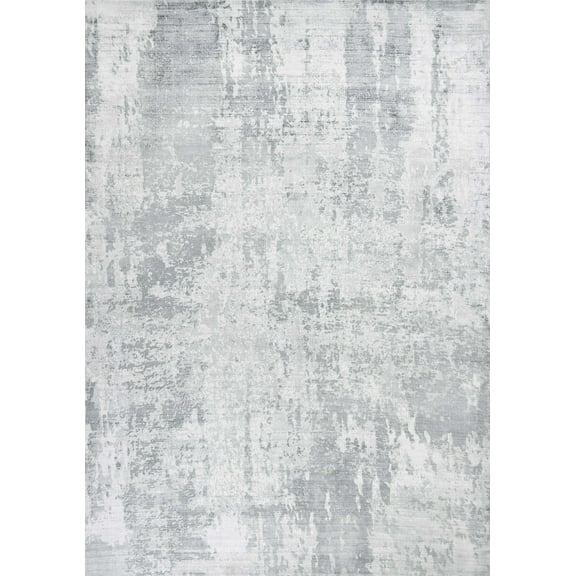 3'x5' Dew Grey Hand Loomed Abstract Brushstroke Indoor Area Rug