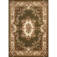 thumbnail image 1 of 3'x5' Green Ivory Machine Woven Hand Carved Floral Medallion Indoor Area Rug, 1 of 4