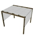 thumbnail image 1 of 3'x5' Grey White Strip Outdoor Sun Shade Panel Universal Pergola Replacement Cover Canopy with Grommets Weight Rods Sun Block Cover, 1 of 5