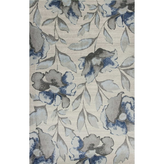3'x5' Grey or Blue Amira Polypropylene Area Rug