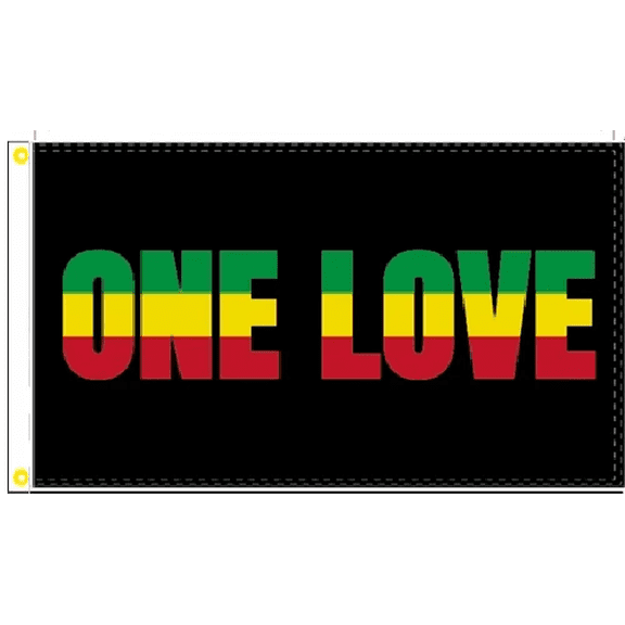 3'x5' Jamaican Heritage Flag - "One Love" with Rastafari Colors