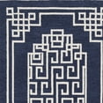 thumbnail image 1 of 3'x5' Navy Blue Ivory Hand Tufted Greek Key Medallion Indoor Area Rug, 1 of 2