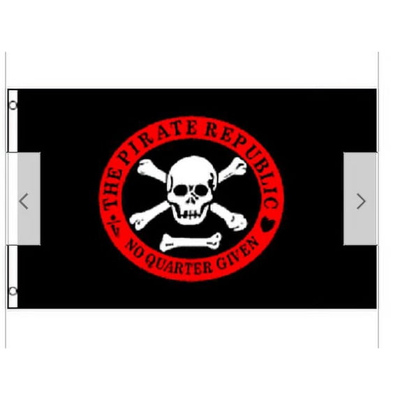 3'x5' Pirate Republic Jolly Roger Flag Skull No Quarters Given Crossbones 3X5