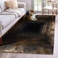 thumbnail image 1 of 3'x5' Rug for Living Room Bedroom, 3D Optical Illusion Washable Area Rugs Non-Slip Carpet Mats, Visual Trap Looks Like Holes Brown Indoor Low Pile Area Rug Runner for Kitchen, Mudroom, 1 of 8