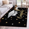 thumbnail image 1 of 3'x5' Rug for Living Room Bedroom, Black Stars Graduation Washable Area Rugs Non-Slip Carpet Mats, Yellow White Star Modern Art Indoor Low Pile Area Rug Runner for Kitchen, Mudroom, 1 of 8