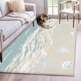 thumbnail image 1 of 3'x5' Rug for Living Room Bedroom, Blue Coastal Starfish Washable Area Rugs Non-Slip Carpet Mats, Summer Beach Ocean Abstract Art Indoor Low Pile Area Rug Runner for Kitchen, Mudroom, 1 of 8