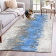 thumbnail image 1 of 3'x5' Rug for Living Room Bedroom, Blue Grey Abstract Washable Area Rugs Non-Slip Carpet Mats, Gradient Geometric Graffiti Modern Art Indoor Low Pile Area Rug Runner for Kitchen, Mudroom, 1 of 8