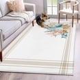 thumbnail image 1 of 3'x5' Rug for Living Room Bedroom, Coastal Starfish Washable Area Rugs Non-Slip Carpet Mats, Nautical Shells Coral Eucalyptus Stripes Indoor Low Pile Area Rug Runner for Kitchen, Mudroom, 1 of 8
