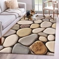 thumbnail image 1 of 3'x5' Rug for Living Room Bedroom, Cobblestones Washable Area Rugs Non-Slip Carpet Mats, Natural Stones Gravel Rock Aesthetic Art Indoor Low Pile Area Rug Runner for Kitchen, Mudroom, 1 of 8