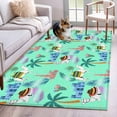 thumbnail image 1 of 3'x5' Rug for Living Room Bedroom, Desert Camels Washable Area Rugs Non-Slip Carpet Mats, Cute Animals Houses Palm Trees Leaves Green Indoor Low Pile Area Rug Runner for Kitchen, Mudroom, 1 of 8