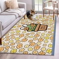 thumbnail image 1 of 3'x5' Rug for Living Room Bedroom, Easter Washable Area Rugs Non-Slip Carpet Mats, Bunny Ears Spring Yellow Flowers Potted Plant Rustic Indoor Low Pile Area Rug Runner for Kitchen, Mudroom, 1 of 8