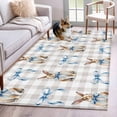 thumbnail image 1 of 3'x5' Rug for Living Room Bedroom, Easter Washable Area Rugs Non-Slip Carpet Mats, Spring Cute Bow Rabbit Grey White Buffalo Plaid Indoor Low Pile Area Rug Runner for Kitchen, Mudroom, 1 of 8