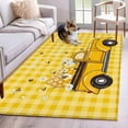 thumbnail image 1 of 3'x5' Rug for Living Room Bedroom, Farmhouse Truck Washable Area Rugs Non-Slip Carpet Mats, Country Bee Daisy Yellow Buffalo Lattices Indoor Low Pile Area Rug Runner for Kitchen, Mudroom, 1 of 8