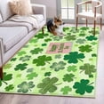thumbnail image 1 of 3'x5' Rug for Living Room Bedroom, Happy St. Patrick's Day Washable Area Rugs Non-Slip Carpet Mats, Spring Lucky Shamrock Cloud Green Indoor Low Pile Area Rug Runner for Kitchen, Mudroom, 1 of 8