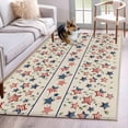 thumbnail image 1 of 3'x5' Rug for Living Room Bedroom, Independence Day Washable Area Rugs Non-Slip Carpet Mats, 4th of July Red Blue Stripes Star Burlap Indoor Low Pile Area Rug Runner for Kitchen, Mudroom, 1 of 8