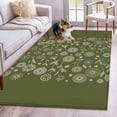 thumbnail image 1 of 3'x5' Rug for Living Room Bedroom, Japanese Washable Area Rugs Non-Slip Carpet Mats, Green Rustic Retro Pastoral Floral Leaves Indoor Low Pile Area Rug Runner for Kitchen, Mudroom, 1 of 8