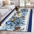 thumbnail image 1 of 3'x5' Rug for Living Room Bedroom, Navy Blue Christmas Washable Area Rugs Non-Slip Carpet Mats, Poinsettia Xmas Ball Berry Winter Indoor Low Pile Area Rug Runner for Kitchen, Mudroom, 1 of 8