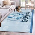 thumbnail image 1 of 3'x5' Rug for Living Room Bedroom, Navy Blue Octopus Washable Area Rugs Non-Slip Carpet Mats, Coastal Bubbles Ocean Waves Indoor Low Pile Area Rug Runner for Kitchen, Mudroom, 1 of 8
