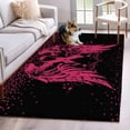 thumbnail image 1 of 3'x5' Rug for Living Room Bedroom, Pink Ribbon Washable Area Rugs Non-Slip Carpet Mats, Wings Romantic Love Heart Flowers Black Indoor Low Pile Area Rug Runner for Kitchen, Mudroom, 1 of 8