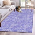 thumbnail image 1 of 3'x5' Rug for Living Room Bedroom, Purple Flowers Washable Area Rugs Non-Slip Carpet Mats, Spring Vintage Flowers Country Plants Indoor Low Pile Area Rug Runner for Kitchen, Mudroom, 1 of 8