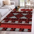 thumbnail image 1 of 3'x5' Rug for Living Room Bedroom, Red Black Boho Washable Area Rugs Non-Slip Carpet Mats, Geometric Vintage Abstract Art Indoor Low Pile Area Rug Runner for Kitchen, Mudroom, 1 of 8