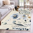 thumbnail image 1 of 3'x5' Rug for Living Room Bedroom, Spring Blue Floral Washable Area Rugs Non-Slip Carpet Mats, Vintage Garden Wildflowers Botanical Indoor Low Pile Area Rug Runner for Kitchen, Mudroom, 1 of 8