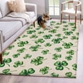 thumbnail image 1 of 3'x5' Rug for Living Room Bedroom, St. Patrick's Day Washable Area Rugs Non-Slip Carpet Mats, Green Lucky Clovers Watercolor Rustic Indoor Low Pile Area Rug Runner for Kitchen, Mudroom, 1 of 8