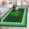 thumbnail image 1 of 3'x5' Rug for Living Room Bedroom, St. Patrick's Day Washable Area Rugs Non-Slip Carpet Mats, Green Shamrock Wooden Spring Indoor Low Pile Area Rug Runner for Kitchen, Mudroom, 1 of 8