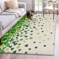 thumbnail image 1 of 3'x5' Rug for Living Room Bedroom, St. Patrick's Day Washable Area Rugs Non-Slip Carpet Mats, Spring Lucky Shamrocks Leaves Retro Country Indoor Low Pile Area Rug Runner for Kitchen, Mudroom, 1 of 8