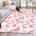 thumbnail image 1 of 3'x5' Rug for Living Room Bedroom, Valentine's Day Washable Area Rugs Non-Slip Carpet Mats, Pink Rainbow Love Heart Polka Dots Spring Indoor Low Pile Area Rug Runner for Kitchen, Mudroom, 1 of 8