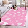 thumbnail image 1 of 3'x5' Rug for Living Room Bedroom, Valentines Day Washable Area Rugs Non-Slip Carpet Mats, Pink Love Heart Romantic Indoor Low Pile Area Rug Runner for Kitchen, Mudroom, 1 of 8