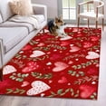 thumbnail image 1 of 3'x5' Rug for Living Room Bedroom, Valentines Washable Area Rugs Non-Slip Carpet Mats, Pink Red Love Heart Spring Green Botanical Indoor Low Pile Area Rug Runner for Kitchen, Mudroom, 1 of 8