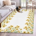 thumbnail image 1 of 3'x5' Rug for Living Room Bedroom, Yellow Daisy Washable Area Rugs Non-Slip Carpet Mats, Spring Summer Pastoral Garden Floral Blossom Indoor Low Pile Area Rug Runner for Kitchen, Mudroom, 1 of 8