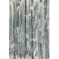 thumbnail image 1 of 3'x5' Teal Blue Machine Woven Abstract Stripes Indoor Area Rug, 1 of 4