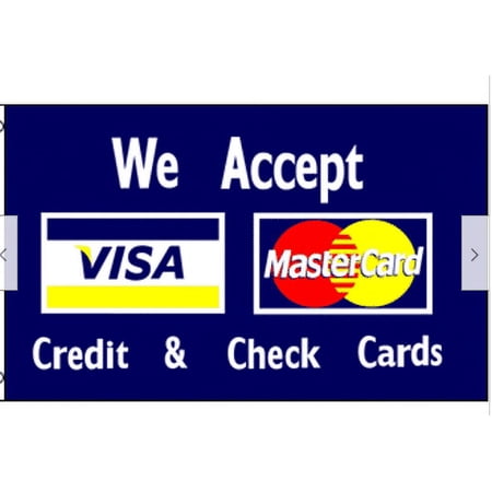 WE ACCEPT VISA & MASTERCARD 3x5 ft Flag Business Sign Banner Credit Card Debit