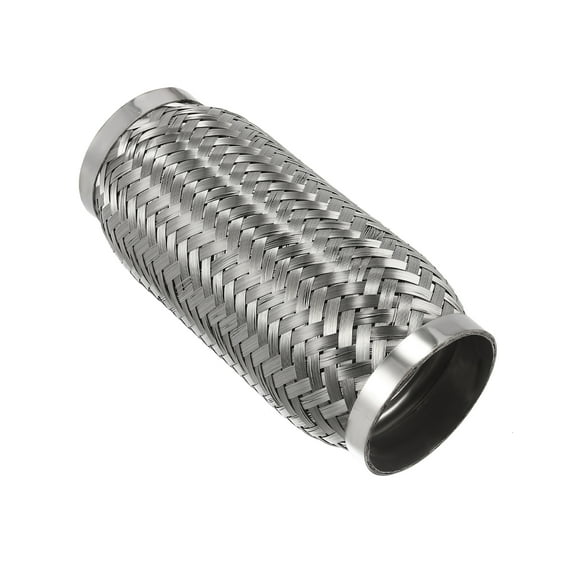 3"x7"x8" Vehicle Exhaust Flexible Pipe Tubing Universal Exhaust Joint Stainless Steel Silver Tone