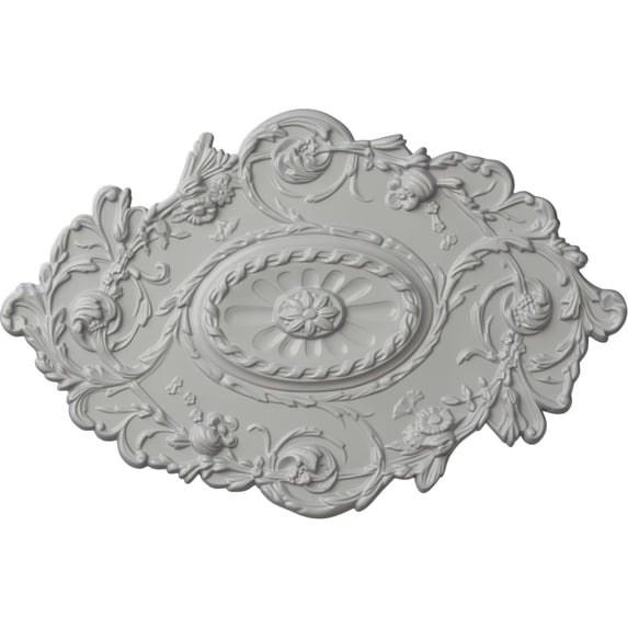 30 1/2"W x 20"H x 1 1/2"P Strasbourg Ceiling Medallion Frost Finished
