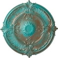 thumbnail image 1 of 30 1/8"OD x 1 1/2"P Attica Acanthus Leaf Ceiling Medallion Copper Green Patina Finished, 1 of 6