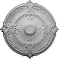 thumbnail image 1 of 30 1/8"OD x 1 1/2"P Attica Acanthus Leaf Ceiling Medallion (Fits Canopies up to 3 1/4"), Hand-Painted Hickory, 1 of 5