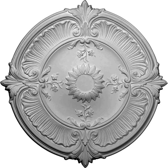 30 1/8"OD x 1 1/2"P Attica Acanthus Leaf Ceiling Medallion (Fits Canopies up to 3 1/4"), Hand-Painted Hickory