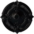 thumbnail image 1 of 30 1/8"OD x 1 1/2"P Attica Acanthus Leaf Ceiling Medallion Jet Black Finished, 1 of 6
