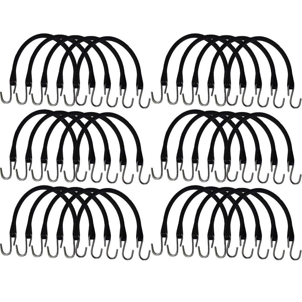 30 100% Natural Rubber Heavy Duty 15" Bungee Cord Tie Down Tarp Straps