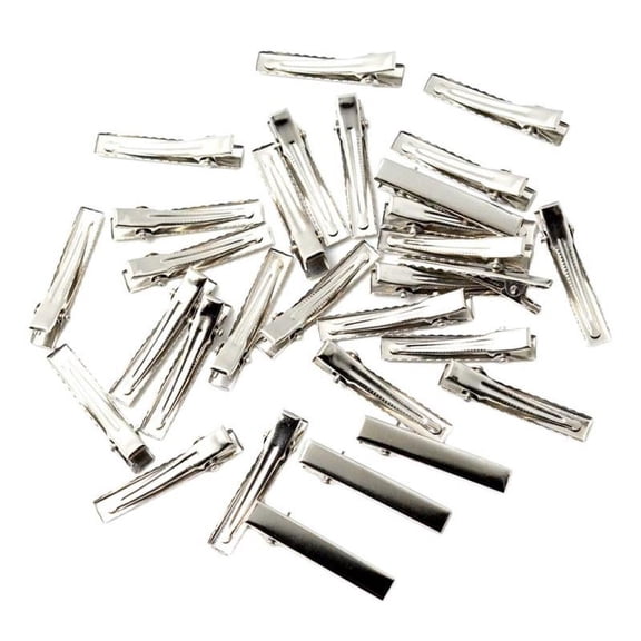 30/100Pack Alligator Clips Single Prong Blank Duckbill Hairclip Pins DIY - , 4cm(30Pack)