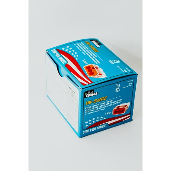 Ideal In-Sure Orange 3-Port Push-In Wire Connectors